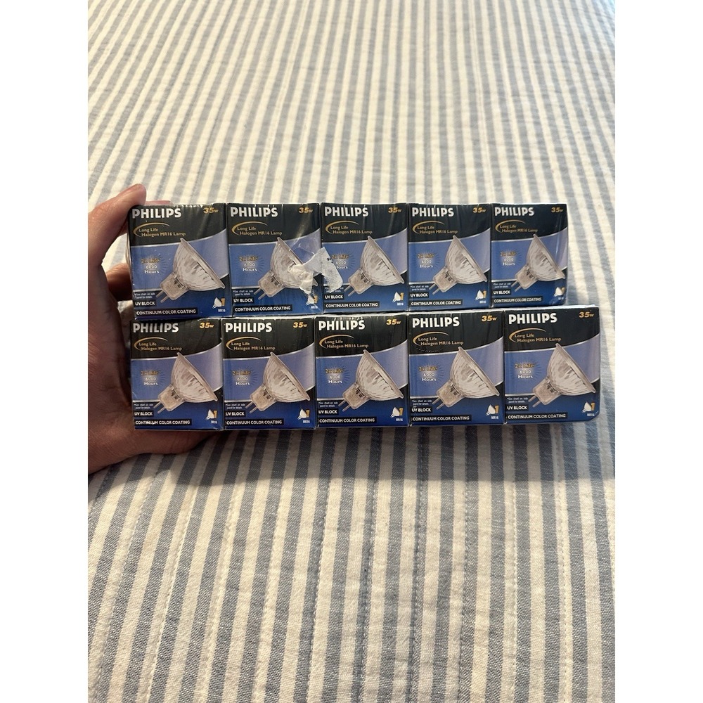 (10) Philips Lighting 50MRC16/NFL24‎ 50 Watt Bulbs MRC16 Flood 24° 12V GU 5.3